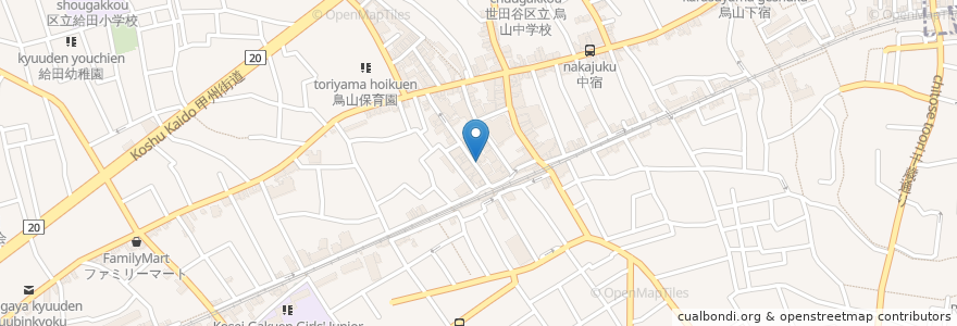 Mapa de ubicacion de だんご美好 en Japon, Tokyo, 世田谷区.