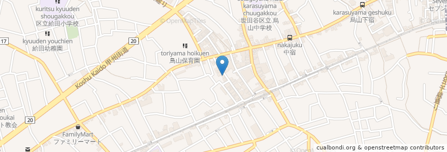 Mapa de ubicacion de 手仕込みのやきとり 鬼金棒 en 日本, 東京都, 世田谷区.