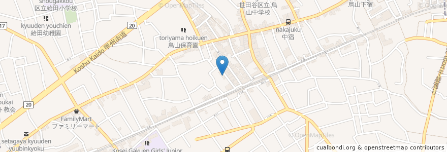 Mapa de ubicacion de 男魚魚 en 일본, 도쿄도, 世田谷区.