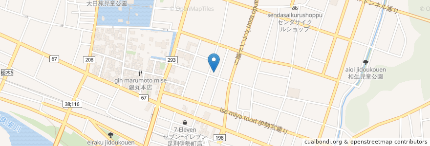 Mapa de ubicacion de 麺屋つるる en 일본, 도치기현, 足利市.