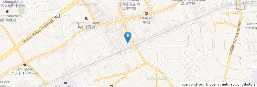 Mapa de ubicacion de 武蔵家 en Japan, 東京都, 世田谷区.