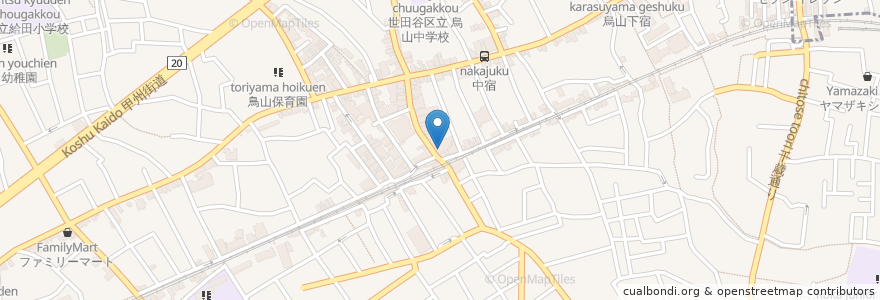 Mapa de ubicacion de 三菱UFJ銀行 en 일본, 도쿄도, 世田谷区.