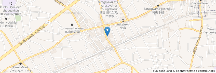 Mapa de ubicacion de 多摩信用金庫 en Japón, Tokio, Setagaya.