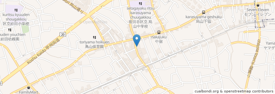 Mapa de ubicacion de 新生堂 en Jepun, 東京都, 世田谷区.