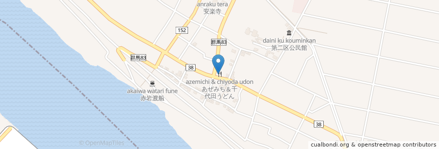 Mapa de ubicacion de あぜみち＆千代田うどん en Япония, Гумма, 邑楽郡, 千代田町.