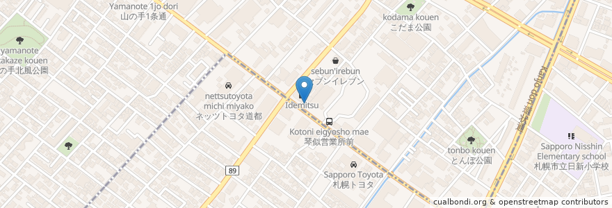 Mapa de ubicacion de 札幌二十四軒南郵便局 en 日本, 北海道, 石狩振興局, 札幌市, 中央区.