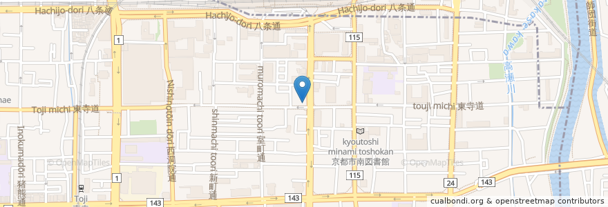 Mapa de ubicacion de CoCo壱番屋 en Japonya, 京都府, 京都市, 下京区.