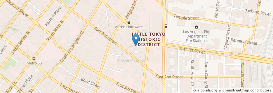 Mapa de ubicacion de Sushi Teri en アメリカ合衆国, カリフォルニア州, Los Angeles County, ロサンゼルス.