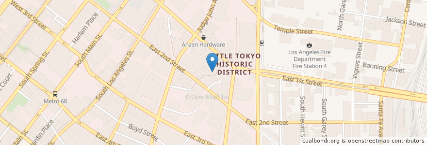Mapa de ubicacion de Mitsuru Cafe en Amerika Syarikat, California, Los Angeles County, Los Angeles.