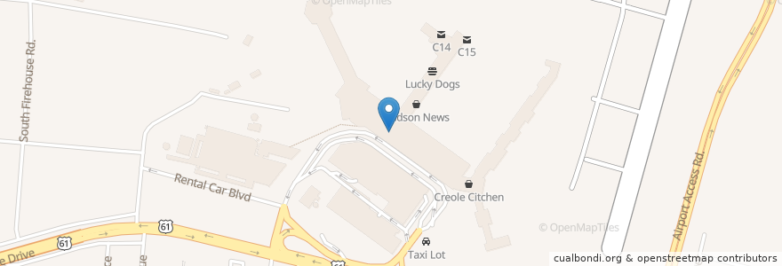 Mapa de ubicacion de Dooky Chase's en アメリカ合衆国, ルイジアナ州, Jefferson Parish, Kenner.