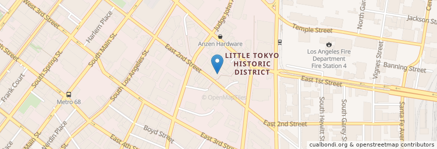 Mapa de ubicacion de Kagura Downtown en アメリカ合衆国, カリフォルニア州, Los Angeles County, ロサンゼルス.