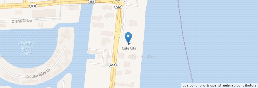 Mapa de ubicacion de Cafe Cita en 미국, 플로리다주, Broward County, Hallandale Beach.