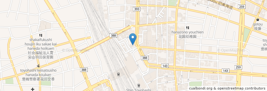 Mapa de ubicacion de フォンブラウン en Japão, 愛知県, 豊橋市.
