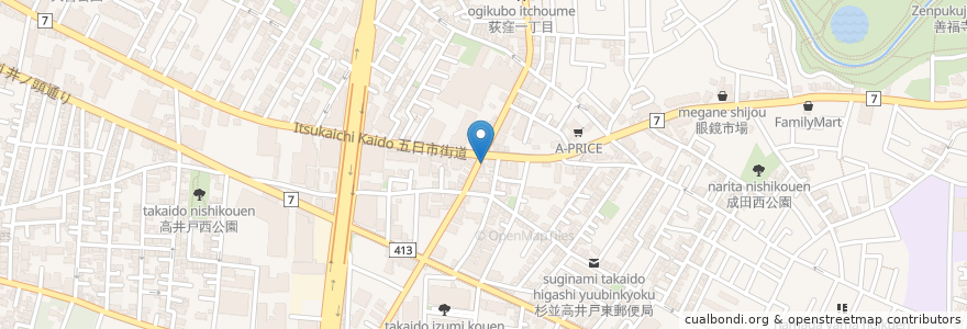 Mapa de ubicacion de えにし en Japan, 東京都, 杉並区.