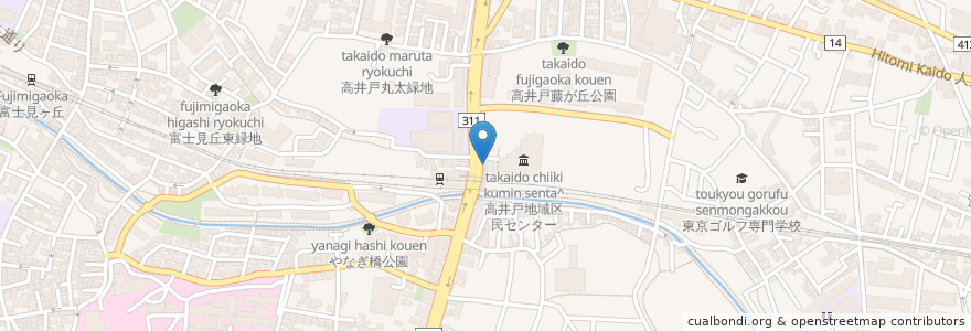 Mapa de ubicacion de 東京三菱UFJ銀行 en 日本, 東京都, 杉並区.