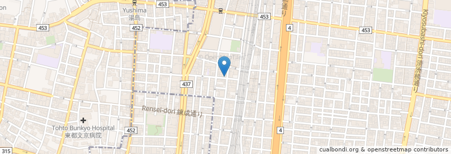 Mapa de ubicacion de 九州 力 en 日本, 東京都, 台東区.