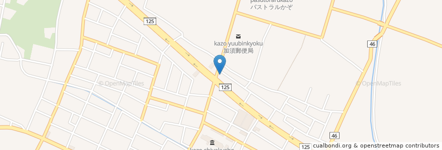 Mapa de ubicacion de グリルドウッフ en Japón, Prefectura De Saitama, 加須市.