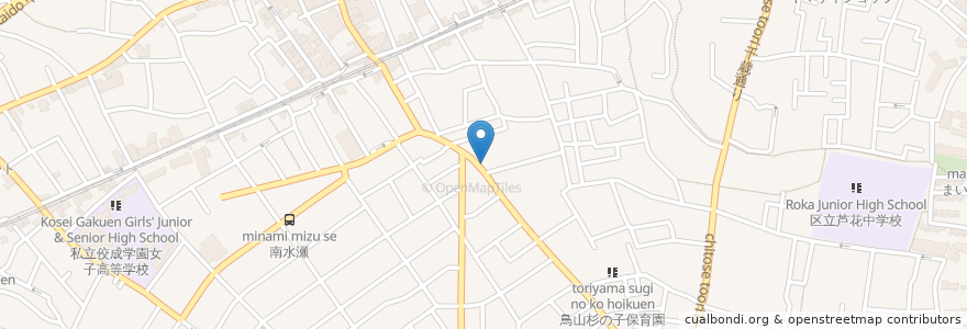 Mapa de ubicacion de 南烏山薬局 en Giappone, Tokyo, 世田谷区.