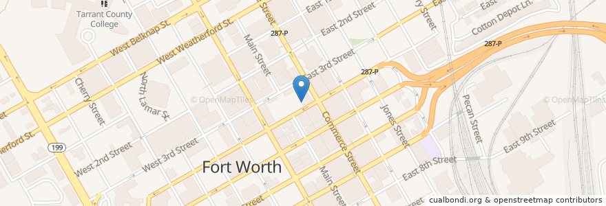 Mapa de ubicacion de Bird Cafe en Estados Unidos Da América, Texas, Tarrant County, Fort Worth.