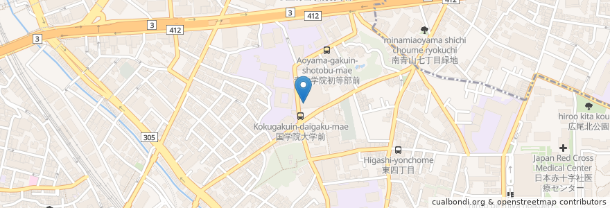 Mapa de ubicacion de カフェラウンジ若木が丘 en Japonya, 東京都, 渋谷区.