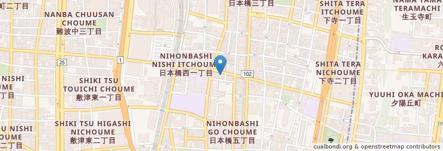 Mapa de ubicacion de べるふぃーゆ en Япония, Осака, 大阪市, 浪速区.