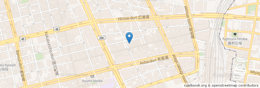 Mapa de ubicacion de 桜井薬局 en Japan, 宮城県, 仙台市, 青葉区.