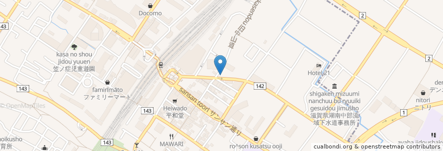 Mapa de ubicacion de おおくら家 en Japão, 滋賀県, 草津市.