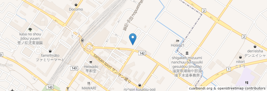 Mapa de ubicacion de 炉ばたー五 en Japon, Préfecture De Shiga, 草津市.