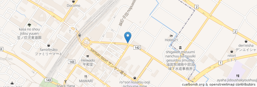 Mapa de ubicacion de ロバート en ژاپن, 滋賀県, 草津市.