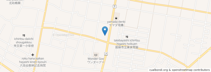 Mapa de ubicacion de 和風レストラン鼎 en Japan, Gunma Prefecture, Tatebayashi.
