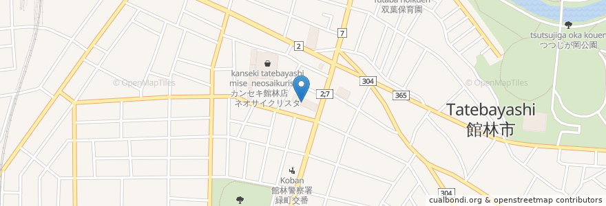 Mapa de ubicacion de ドラッグセイムス館林店 en Japón, Prefectura De Gunma, 館林市.
