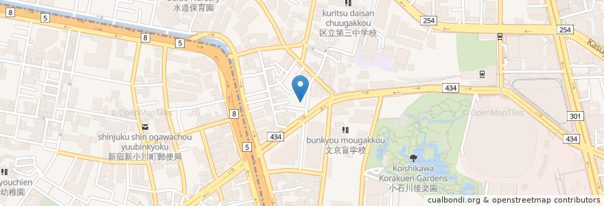Mapa de ubicacion de 三井のリパーク en ژاپن, 東京都, 文京区.