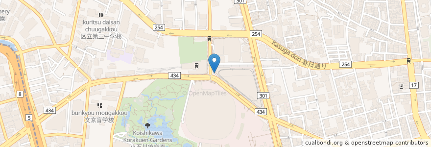 Mapa de ubicacion de ラクーア自転車駐輪場A en 日本, 東京都, 文京区.