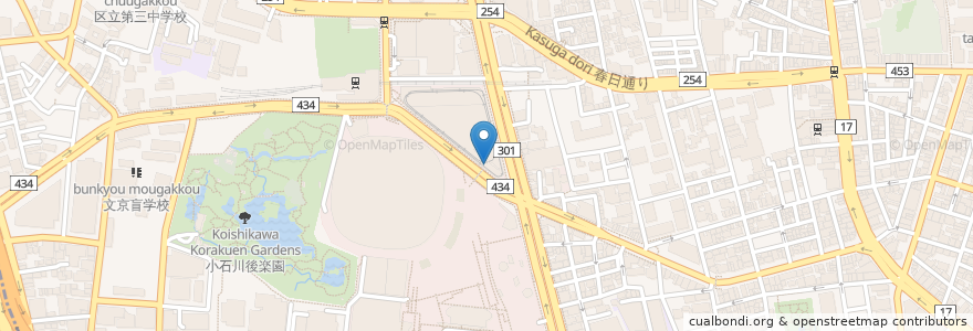 Mapa de ubicacion de ラクーア自転車駐輪場B en Japan, Tokio, 文京区.