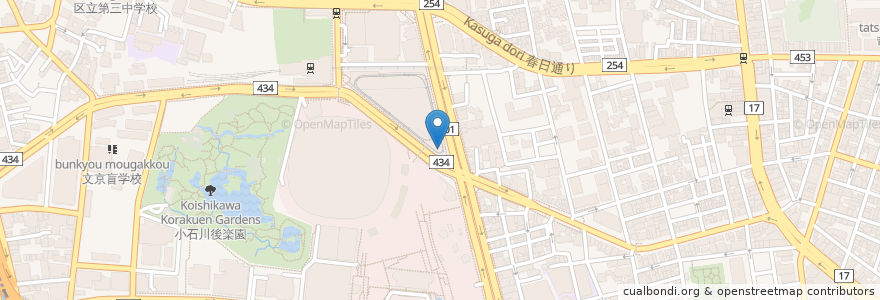 Mapa de ubicacion de ラクーア自転車駐輪場C en Japan, Tokio, 文京区.