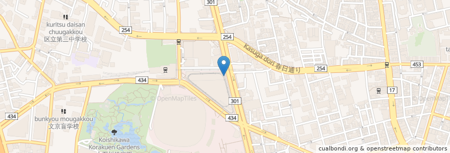 Mapa de ubicacion de ラクーア自転車駐輪場D en اليابان, 東京都, 文京区.