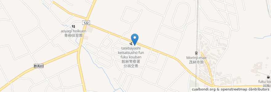 Mapa de ubicacion de 群馬銀行分福出張所 en اليابان, غونما, 館林市.