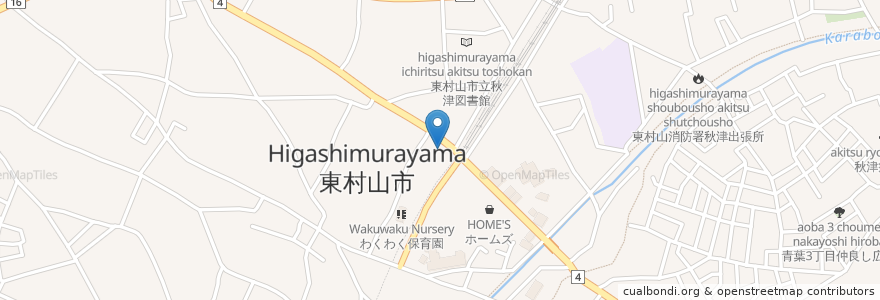 Mapa de ubicacion de ぼん天 en Giappone, Tokyo, 東村山市.
