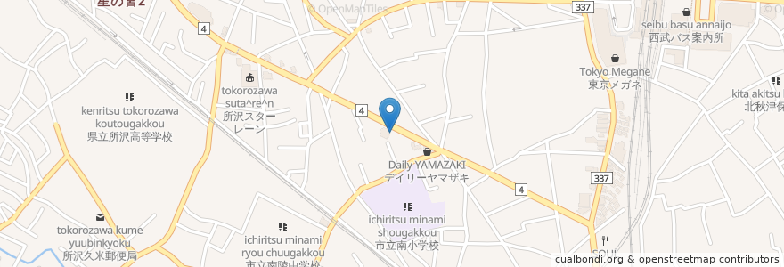 Mapa de ubicacion de まぼろし軒 en Japón, Prefectura De Saitama, 所沢市.