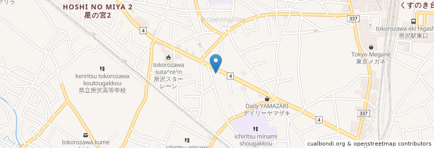Mapa de ubicacion de 番場皮膚科 en اليابان, 埼玉県, 所沢市.