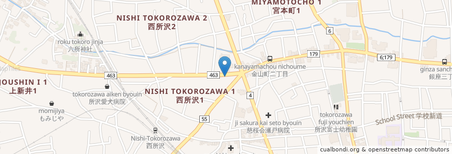 Mapa de ubicacion de ECOLOPARK en 日本, 埼玉県, 所沢市.