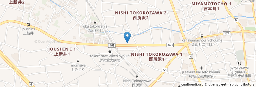 Mapa de ubicacion de はーと歯科 en Japan, 埼玉県, 所沢市.