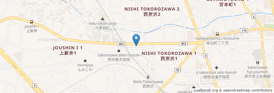 Mapa de ubicacion de 高橋眼科医院 en Япония, Сайтама, Токородзава.
