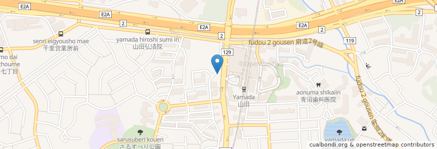 Mapa de ubicacion de 阪急山田駅前西自転車駐車場 en Jepun, 大阪府, 吹田市.