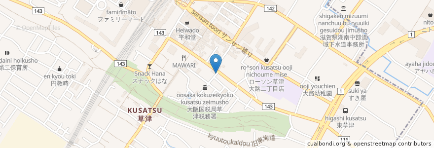 Mapa de ubicacion de あとり en Japon, Préfecture De Shiga, 草津市.