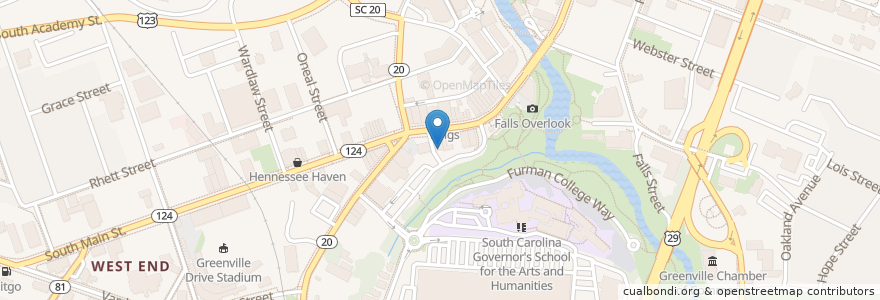 Mapa de ubicacion de Vault & Vator en United States, South Carolina, Greenville County, Greenville.