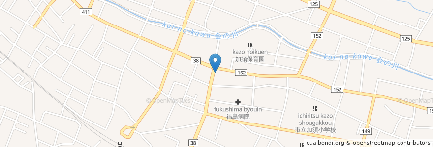 Mapa de ubicacion de 武蔵野銀行加須支店 en 日本, 埼玉县, 加須市.
