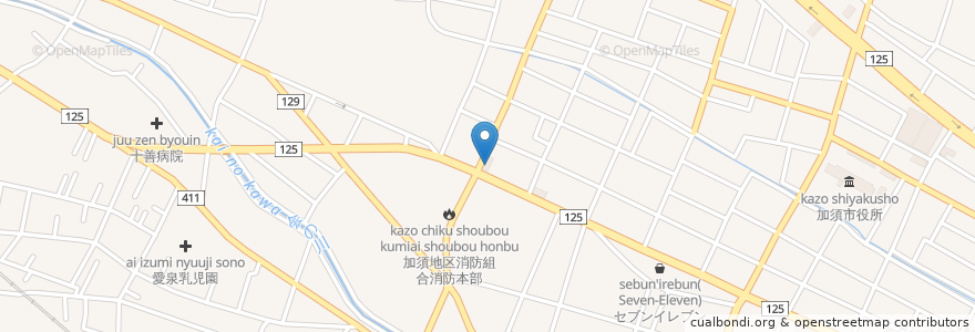 Mapa de ubicacion de デニーズ加須店 en 日本, 埼玉県, 加須市.