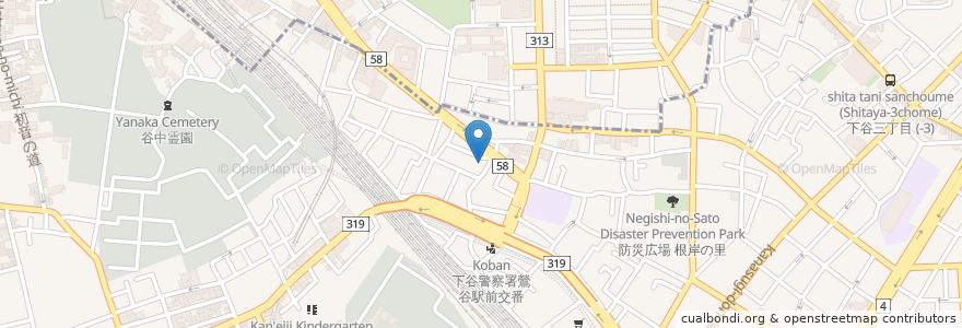 Mapa de ubicacion de ひだまりの泉 萩の湯 en ژاپن, 東京都, 台東区.