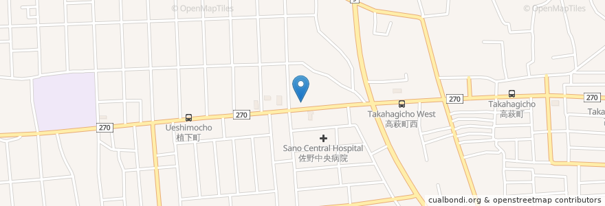 Mapa de ubicacion de 麺屋いおり en 日本, 栃木県, 佐野市.